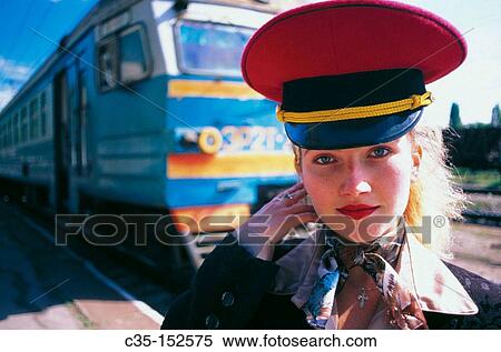 Stock Photography - Woman wearing cap. Fotosearch