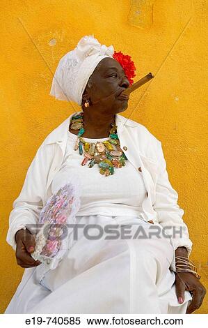 Woman with cigar, Havana, Cuba View Large Photo Image Stock Photography - Woman with cigar, Havana, Cuba. Fotosearch