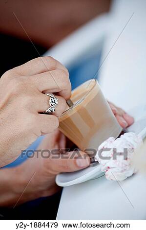 Stock Photo - Woman with coffe. Fotosearch