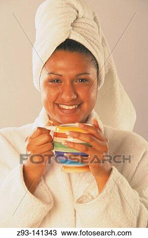 Woman with coffee cup View Large Photo Image Stock Image - Woman with coffee cup. Fotosearch