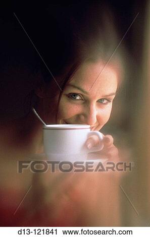 Woman with cup View Large Photo Image Stock Image - Woman with cup. Fotosearch