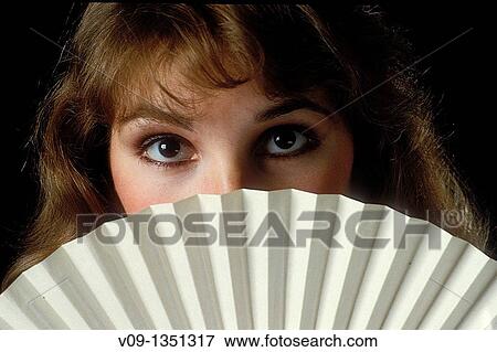 Woman with fan View Large Photo Image Stock Photo - Woman with fan. Fotosearch