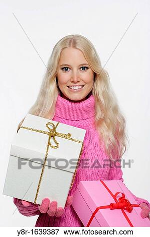 woman with gifts View Large Photo Image Stock Photo - woman with gifts. Fotosearch