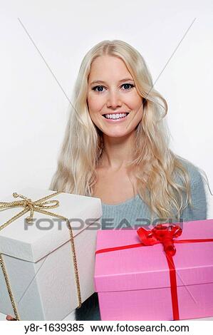 woman with gifts View Large Photo Image Stock Photography - woman with gifts. Fotosearch