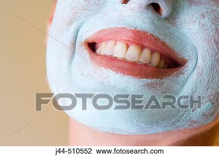 Woman with green facial mask View Large Photo Image Stock Image - Woman with green facial mask. Fotosearch