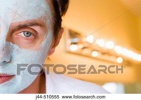 Woman with green facial mask View Large Photo Image Stock Photography - Woman with green facial mask. Fotosearch