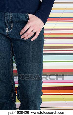 Woman with hand in pocket View Large Photo Image Stock Photograph - Woman with hand in pocket. Fotosearch