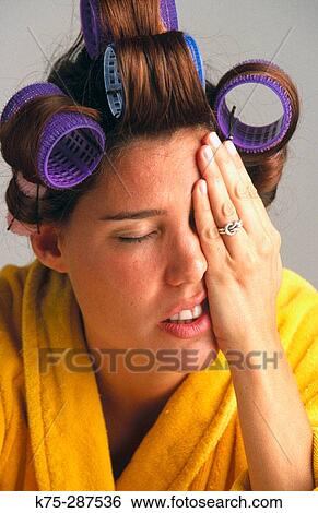 woman with headache View Large Photo Image Stock Photograph - woman with headache. Fotosearch