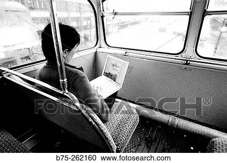 Woman with laptop in the bus View Large Photo Image Stock Image - Woman with laptop in the bus. Fotosearch