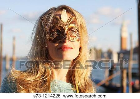 Woman with mask in Venice, Italy View Large Photo Image Stock Photograph - Woman with mask in Venice, Italy. Fotosearch