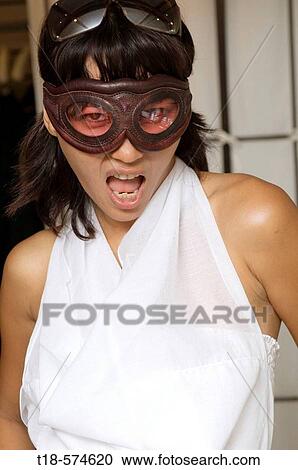 woman with mask posing View Large Photo Image Stock Image - woman with mask posing. Fotosearch