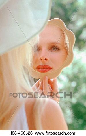 Woman with mirror View Large Photo Image Stock Photograph - Woman with mirror. Fotosearch