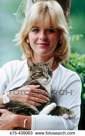 Woman with pet cat View Large Photo Image Stock Image - Woman with pet cat. Fotosearch