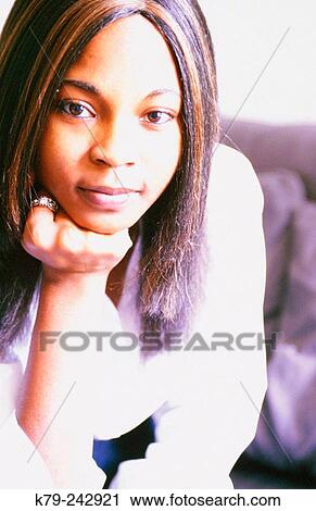 Woman with pleasant look View Large Photo Image Stock Image - Woman with pleasant look. Fotosearch