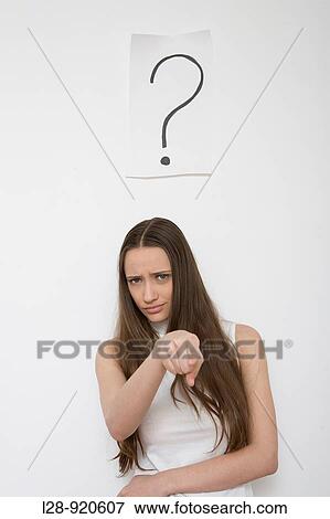 Woman with question Point Over Head View Large Photo Image Stock Photo - Woman with question Point Over Head. Fotosearch