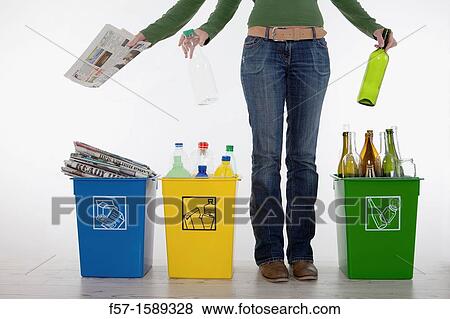 Woman with three arms recycling View Large Photo Image Stock Photo - Woman with three arms recycling. Fotosearch
