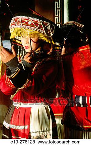 Woman with traditional dress. Lijang. China View Large Photo Image Stock Photo - Woman with traditional dress. Lijang. China. Fotosearch