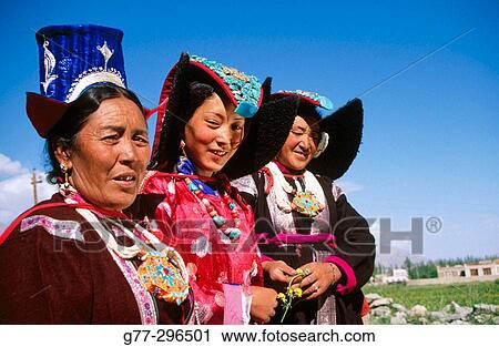 Woman with typical dresses in Leh. Ladakh. Jammy and Kashmir, India View Large Photo Image Stock Image - Woman with typical dresses in Leh. Ladakh. Jammy and Kashmir, India. Fotosearch