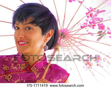 Woman with umbrella View Large Photo Image Stock Photo - Woman with umbrella. Fotosearch