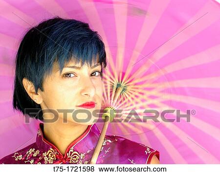 Woman with umbrella View Large Photo Image Stock Photo - Woman with umbrella. Fotosearch