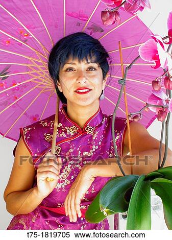 Stock Photography - Woman with umbrella. Fotosearch