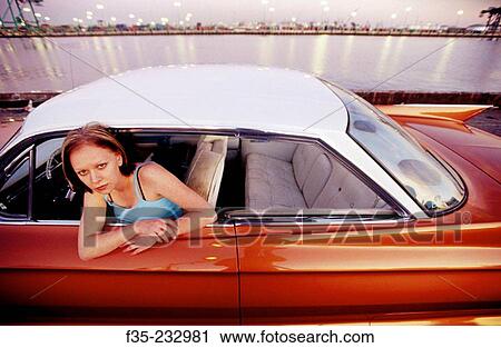 Woman with vintage Cadillac View Large Photo Image Stock Image - Woman with vintage Cadillac. Fotosearch