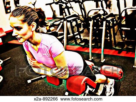 WOMAN WORKING OUT View Large Photo Image Stock Photograph - WOMAN WORKING OUT. Fotosearch