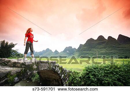 Woman. Yangshuo. China. View Large Photo Image Stock Image - Woman. Yangshuo. China.. Fotosearch