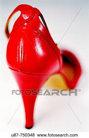Stock Photo - Woman's High Heel Red Shoe, Rear View.. Fotosearch