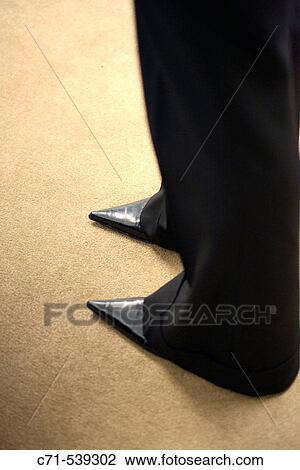 Stock Image - Womans pointed shoes. Fotosearch