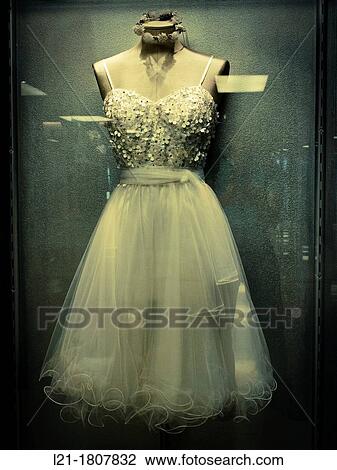 Woman's white dress on a mannequin. View Large Photo Image Stock Image - Woman's white dress on a mannequin.. Fotosearch