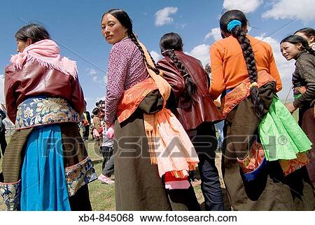 Women at Tibetan religious ritual, Huangshatou, Qinghai province, China View Large Photo Image Stock Photo - Women at Tibetan religious ritual, Huangshatou, Qinghai province, China. Fotosearch