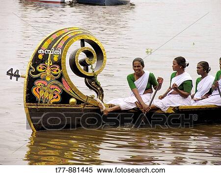 Women Boat Race in Kerala, India View Large Photo Image Stock Photography - Women Boat Race in Kerala, India. Fotosearch
