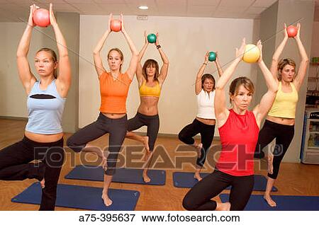 women doing ball exercises View Large Photo Image Stock Photo - women doing ball exercises. Fotosearch