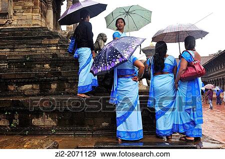 Women in blue sarees, Durbar Square, Bhaktapur, Nepal View Large Photo Image Stock Photo - Women in blue sarees, Durbar Square, Bhaktapur, Nepal. Fotosearch