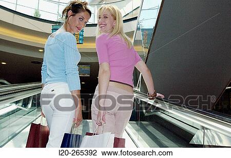 Women in shopping center View Large Photo Image Stock Image - Women in shopping center. Fotosearch