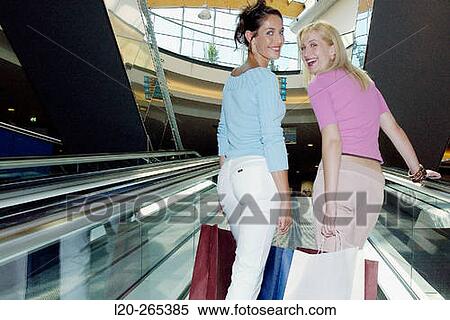 Women in shopping center View Large Photo Image Stock Photography - Women in shopping center. Fotosearch
