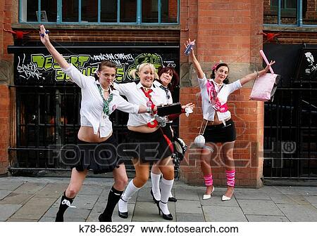 Women on a hen night walking down fleet street, Liverpool, England, UK View Large Photo Image Stock Photo - Women on a hen night walking down fleet street, Liverpool, England, UK. Fotosearch