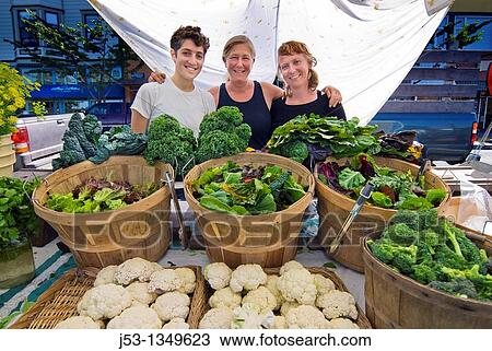 Women selling produce at farmers? market, Arcata, California View Large Photo Image Stock Image - Women selling produce at farmers? market, Arcata, California. Fotosearch