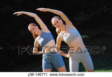 Stock Image - Women stretching. Fotosearch