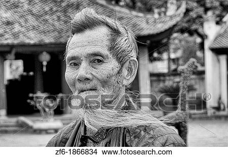 Wonderful Portrait of a Man with White Beard Hanoi Van Mieu Vietnam View Large Photo Image Picture - Wonderful Portrait of a Man with White Beard Hanoi Van Mieu Vietnam. Fotosearch