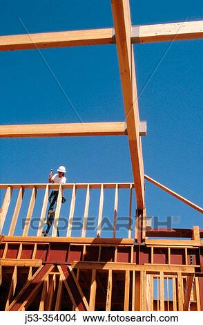 Picture - Wood frame construction. East Antelope, California. USA.. Fotosearch
