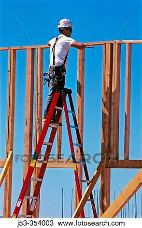Stock Image - Wood frame construction. East Antelope, California. USA.. Fotosearch