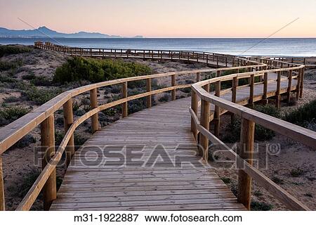 Wooden Boardwalk, Arenales del Sol beach, Alicante, Spain Europe View Large Photo Image Stock Photo - Wooden Boardwalk, Arenales del Sol beach, Alicante, Spain Europe. Fotosearch