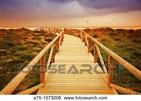 Wooden boardwalk View Large Photo Image Stock Photograph - Wooden boardwalk. Fotosearch