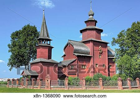 Wooden church of St John the Theologian on the river Isnya 1689, Rostov, Yaroslavl region, Russia View Large Photo Image Stock Image - Wooden church of St John the Theologian on the river Isnya 1689, Rostov, Yaroslavl region, Russia. Fotosearch