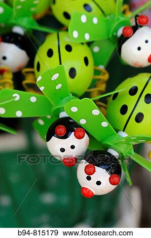 Stock Photo - Wooden figures. Ramblas, Barcelona, Catalonia, Spain. Fotosearch