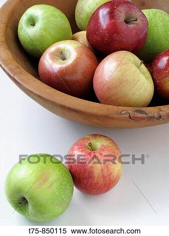 Wooden fruit bowl with apples View Large Photo Image Stock Photography - Wooden fruit bowl with apples. Fotosearch