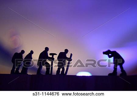 Stock Photograph - woodwork figurines at the norway pavilion during the shanghai expo 2010. Fotosearch