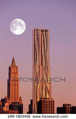 WOOLWORTH BUILDING AND GEHRY TOWER DOWNTOWN MANHATTAN NEW YORK CITY USA View Large Photo Image Stock Photo - WOOLWORTH BUILDING AND GEHRY TOWER DOWNTOWN MANHATTAN NEW YORK CITY USA. Fotosearch